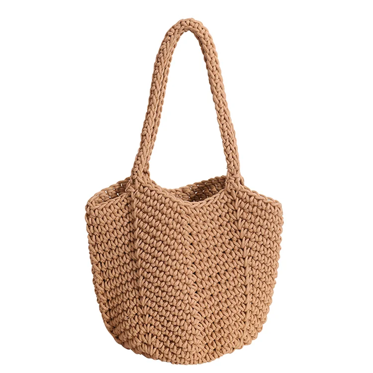 Vintage Shoulder Bag Woven Beach Bag Simple Solid Color Elegant for Ladies Gifts-Annaletters