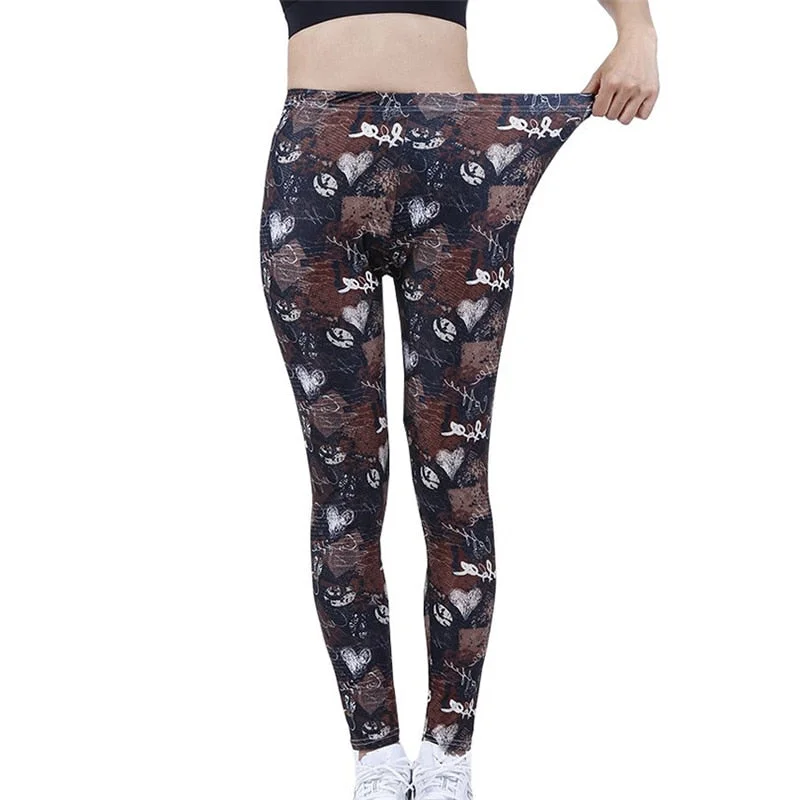 CUHAKCI Gym Stretchy Leggins Exercise Pants Women Workout Sports Camo Printing Leggings For Fitness Breathable Trousers