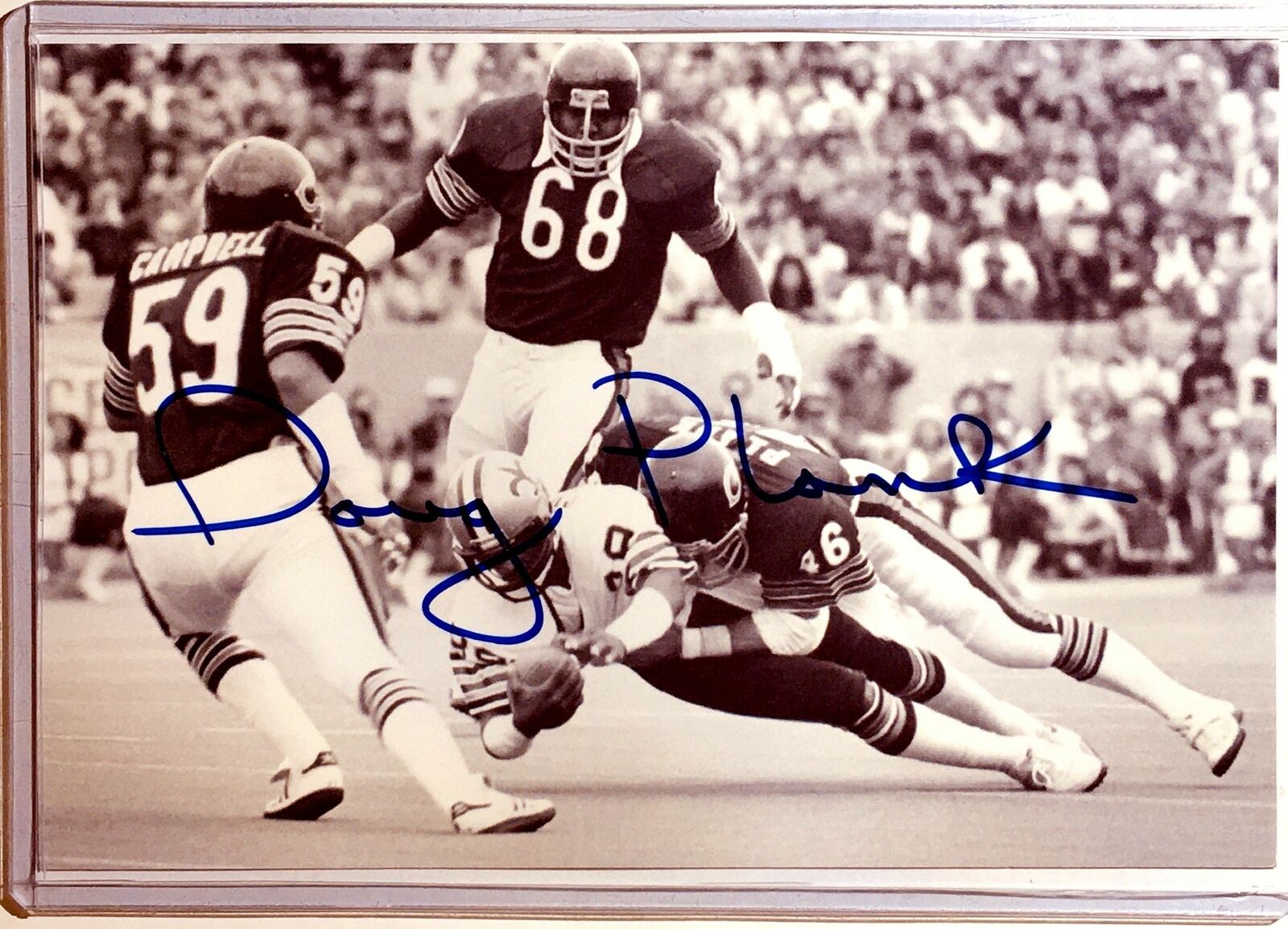 Doug Plank Signed 4x6 Photo Poster painting Chicago Bears Autograph Auto