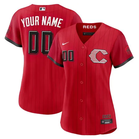 Women's Cincinnati Reds Nike Red 2026 City Connect Stadium Custom Jersey 355A