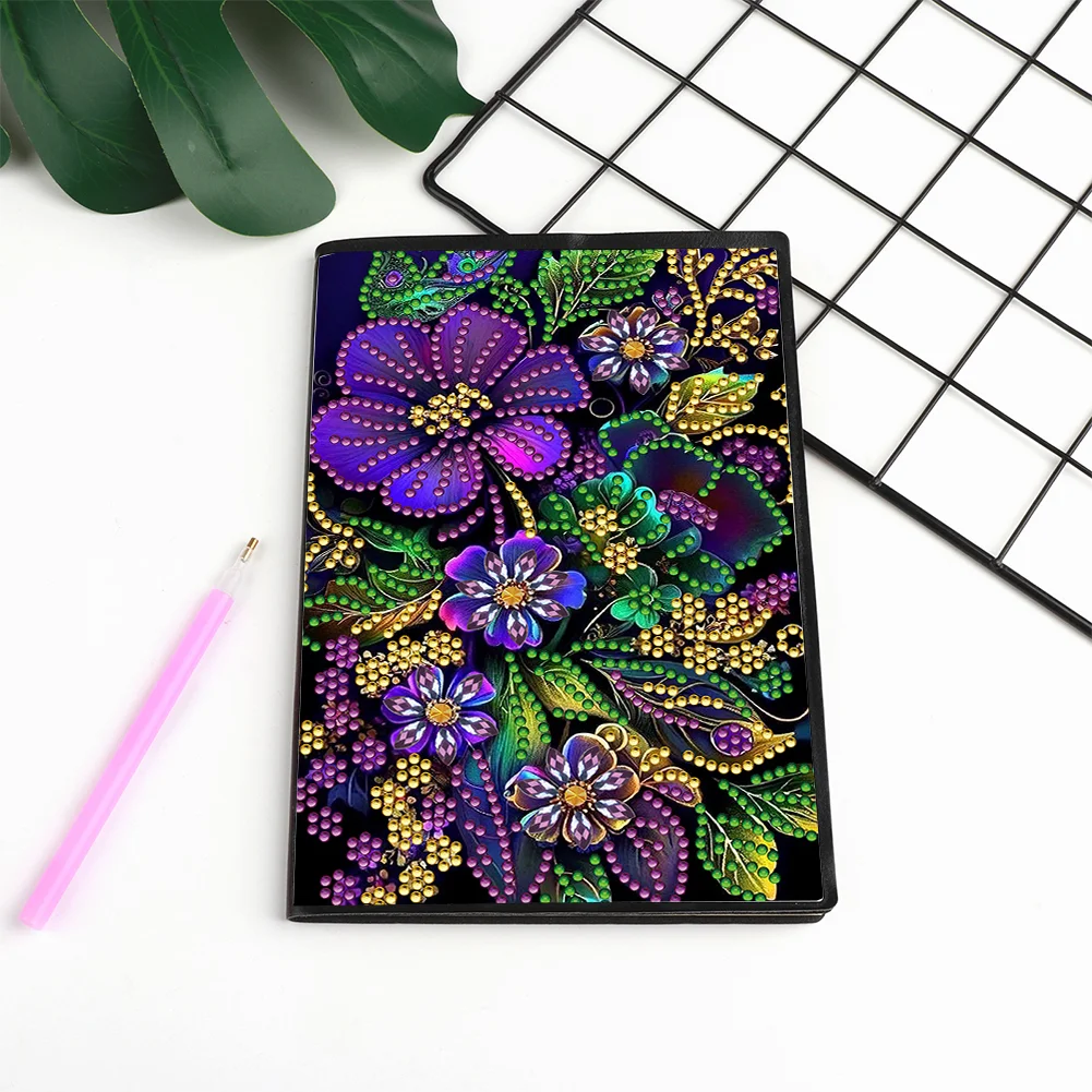 DIY Flower 50 Pages A5 Special Shaped Diamond Drawing Notebook Art