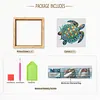 Turtle DIY Special Shape Double sided Print Clear Diamond Art Kit Wooden Framed Diamond Painting Kit(20x20cm)