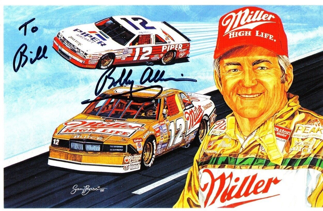 BOBBY ALLISON Autographed Signed Hero NASCAR Bio Card - To Bill