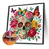 Blumen Schmetterling Schädel - speziell geformtes Diamond Painting - 30*30cm