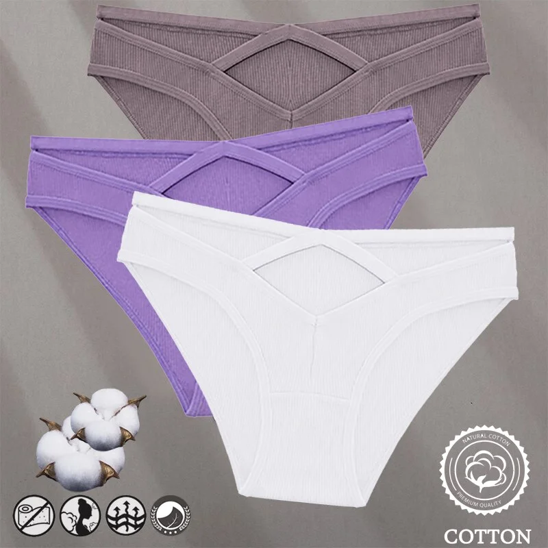 Billionm Women Sexy Cotton Underwear V-Waist Hollow Out Panties Briefs Solid Color Intimates Lingerie Female Comfortable Panty