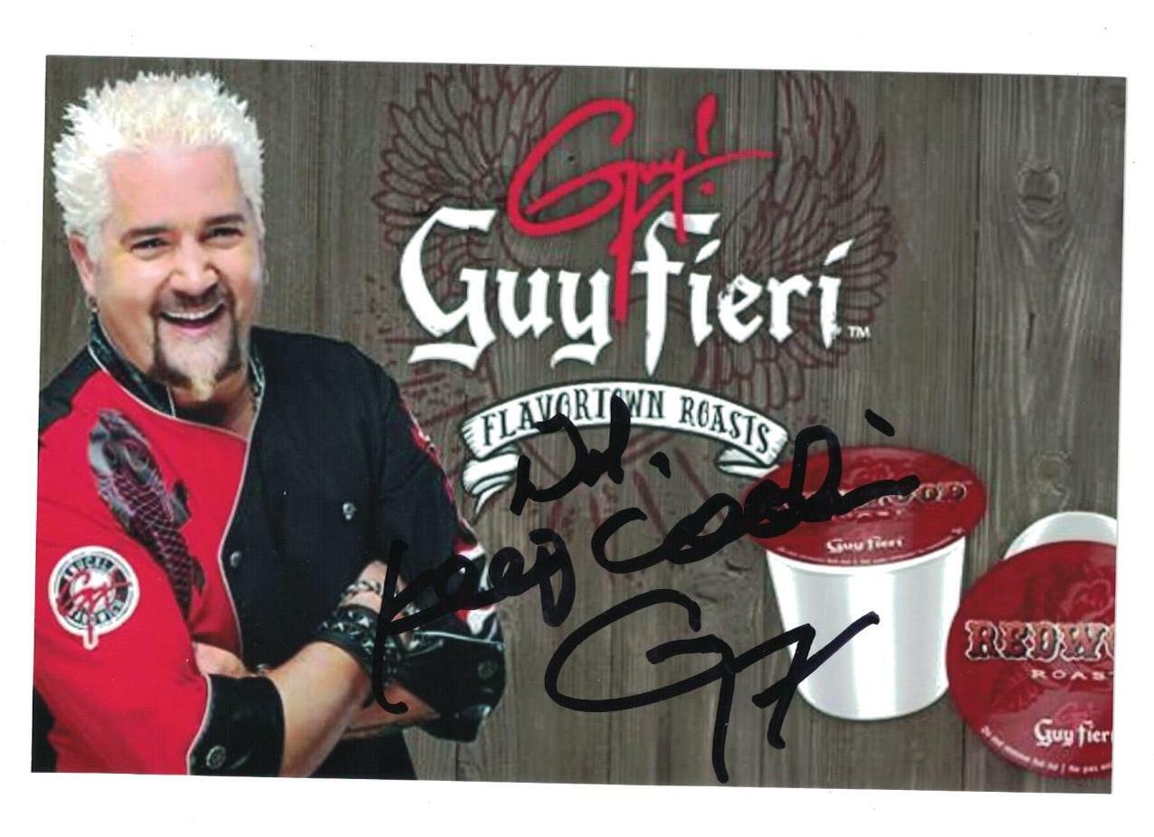 Guy Fieri Signed Autographed 4 x 6 Photo Poster painting Restaurateur Diner Drive-ins Dives A