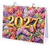 Diamond Art Painting 2027 Desk Calendar Non-Fading DIY Diamond Painting Calendar Ornament Multi Purpose DIY Resin Paintings Desks Kit for Office Home Interior Decoration (flowers)