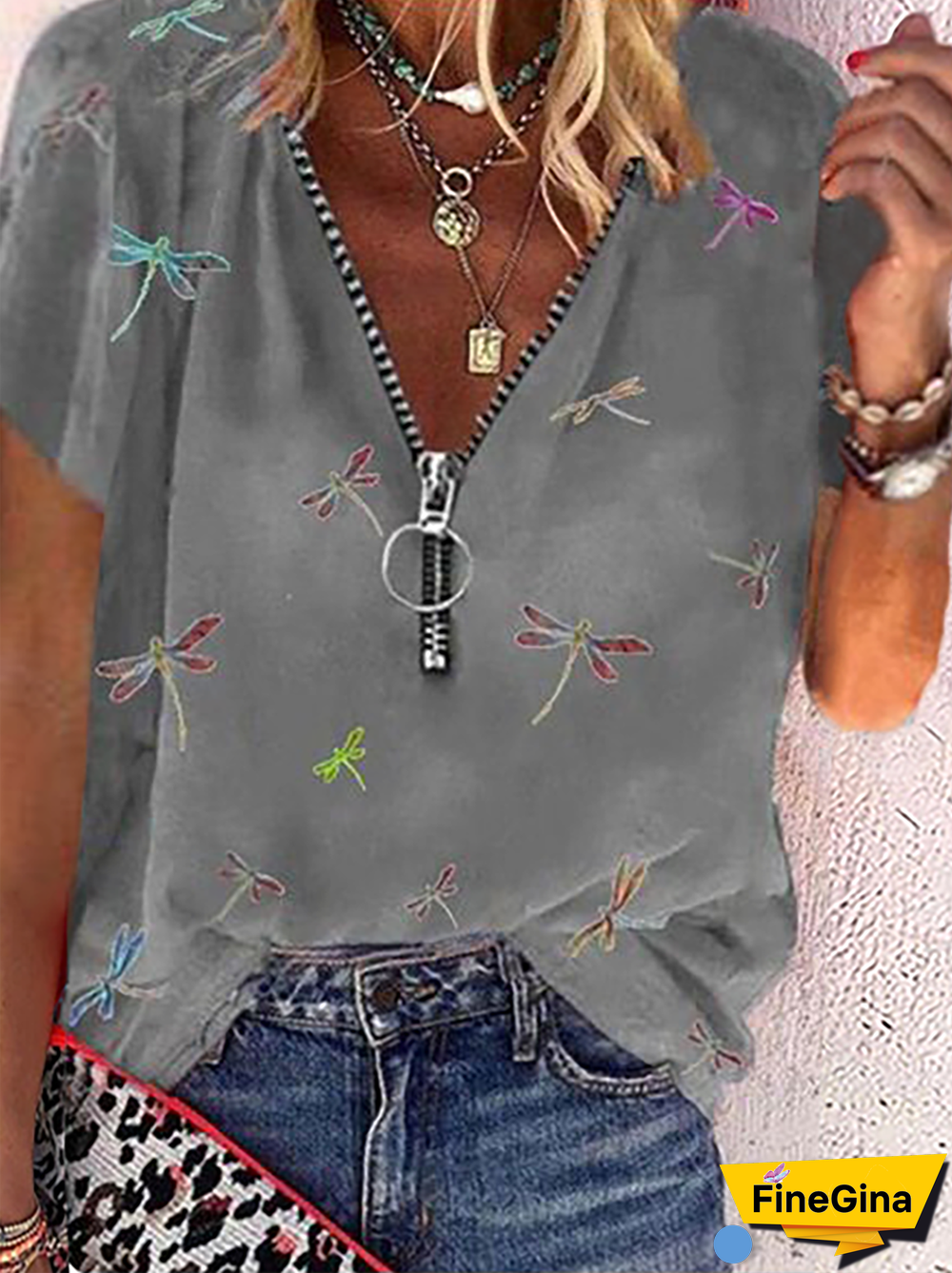 Plus size Printed Casual Tops