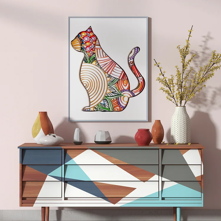 Paper Filigree Painting Kit -Cat
