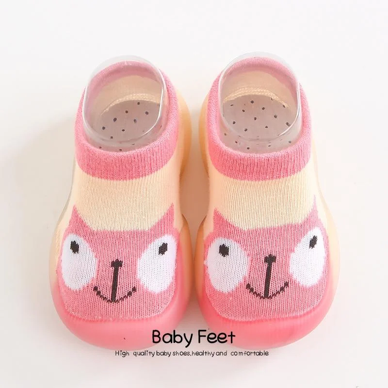 Children Anti-slip Shoes Newborn Baby Girl Cotton Non-slip Floor Socks Baby Boy Rubber Sole Cartoon Indoor Socks Shoes