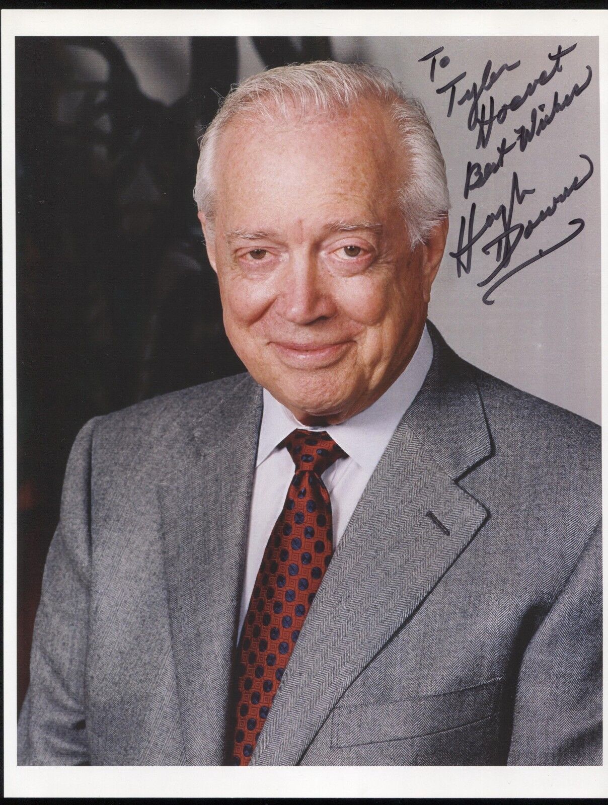 Hugh Downs Signed 8 x 10 Inch Photo Poster painting Vintage Autographed Signature 20/20 Tyler