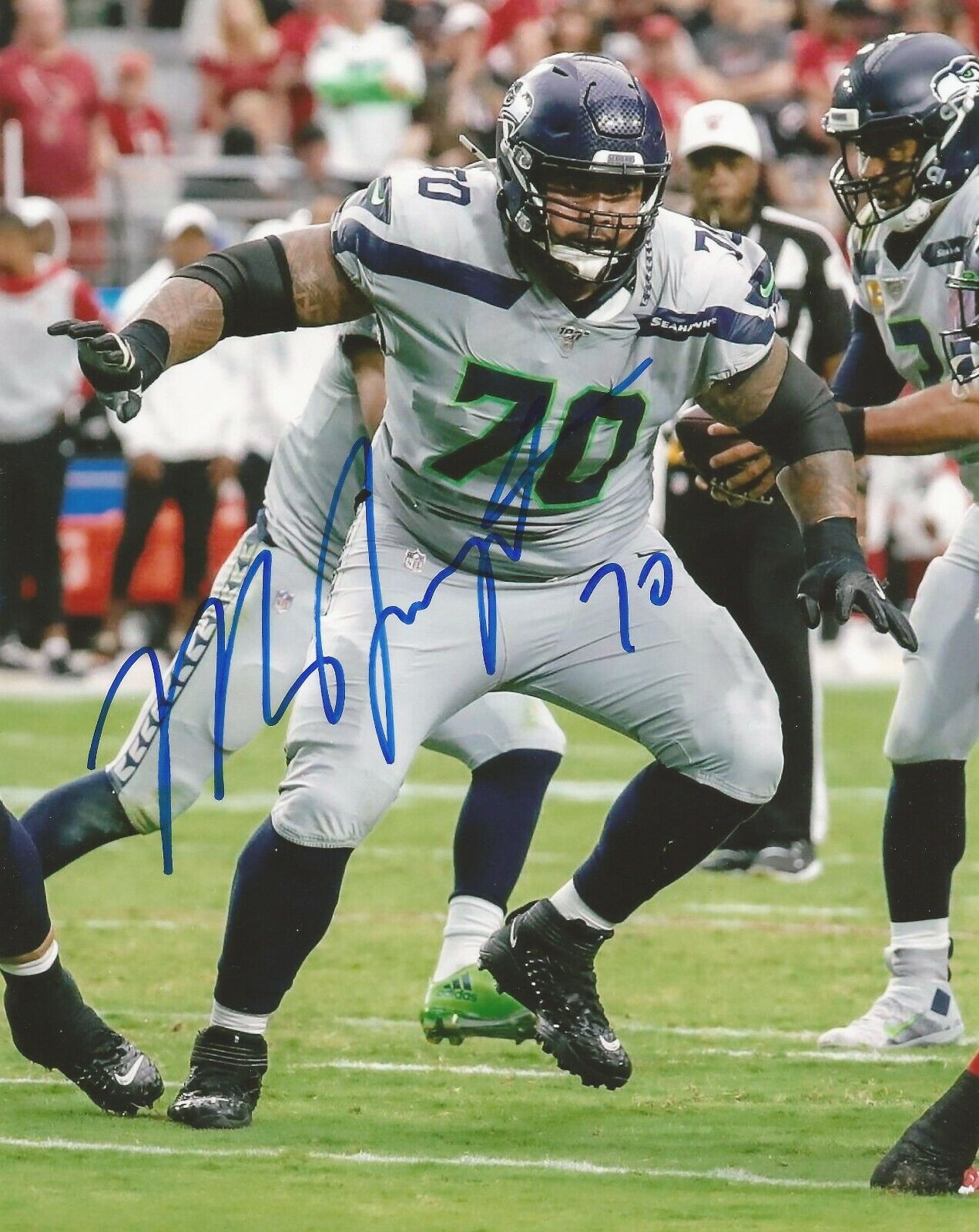 MIKE IUPATI SIGNED SEATTLE SEAHAWKS 8x10 Photo Poster painting w/COA