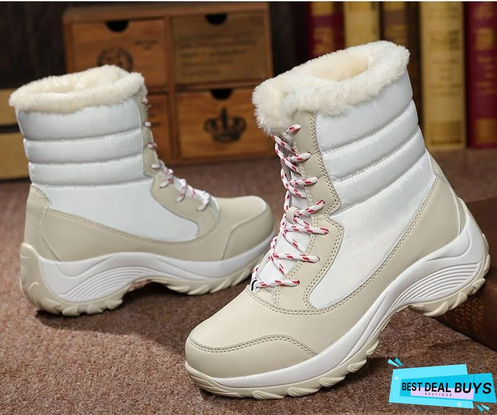 Women Boots Waterproof Winter Snow Boots Platform Warm Ankle Winter Boots with Thick Fur