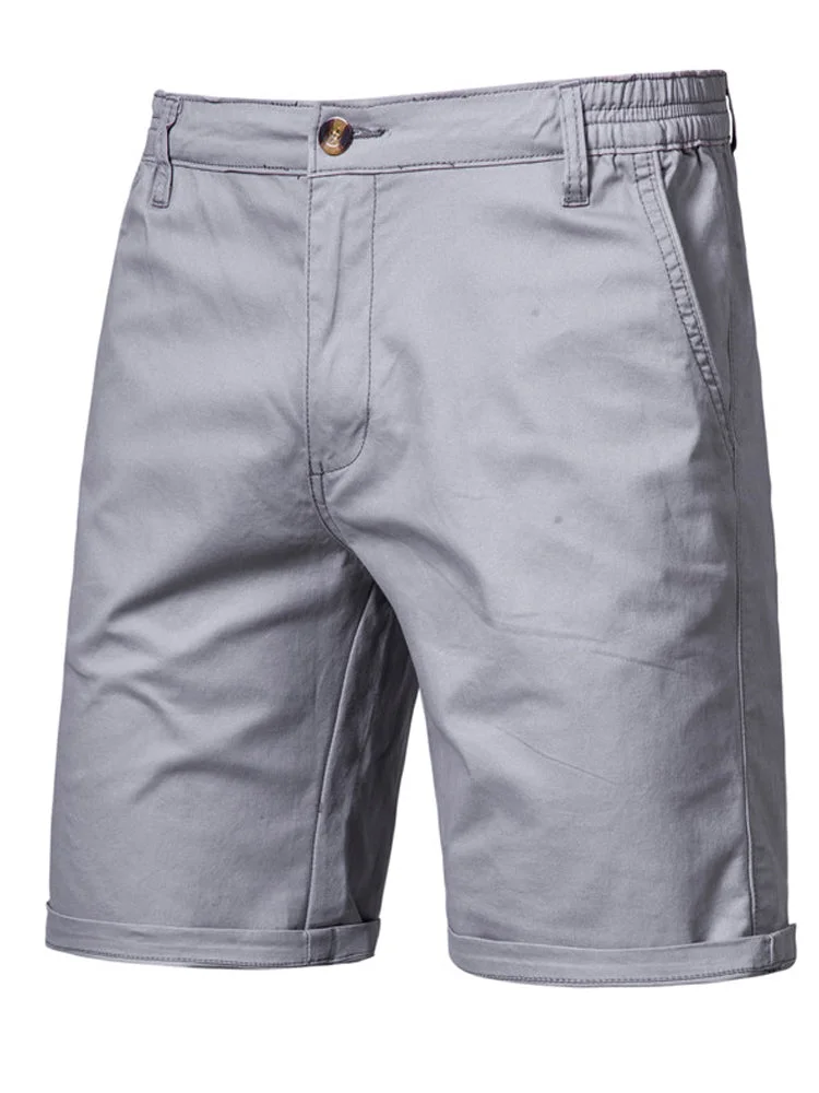 Men's Straight Slim Solid Color Casual Shorts