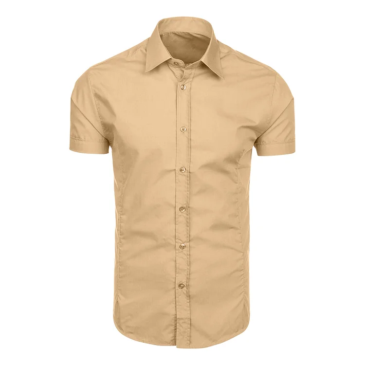 BrosWear Casual Basic Commuter Short Sleeve Shirt