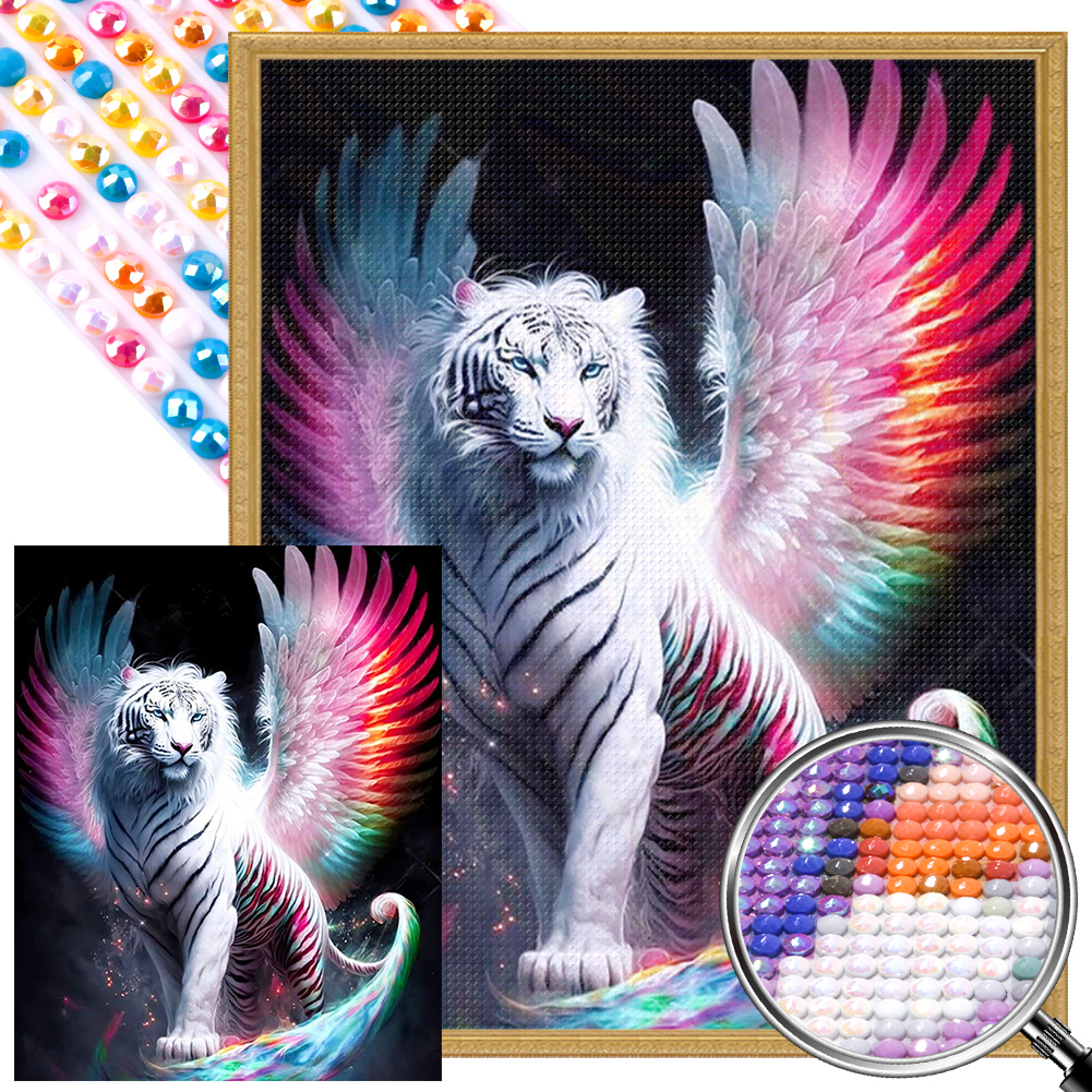 Tiger With Wings 40*50cm(picture) full round drill diamond painting with 4 to 12 colors of AB drill