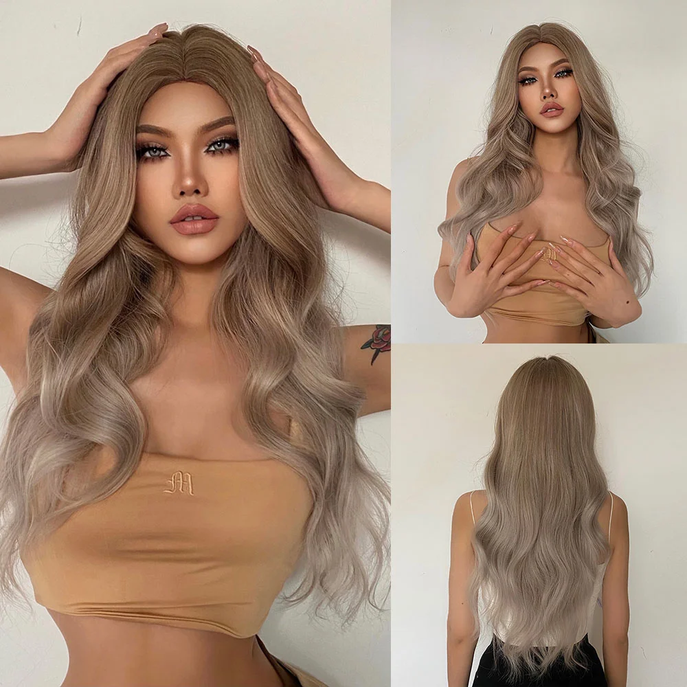 Long Wave Brown Wig For Daily Cosplay  ELCNEPAL