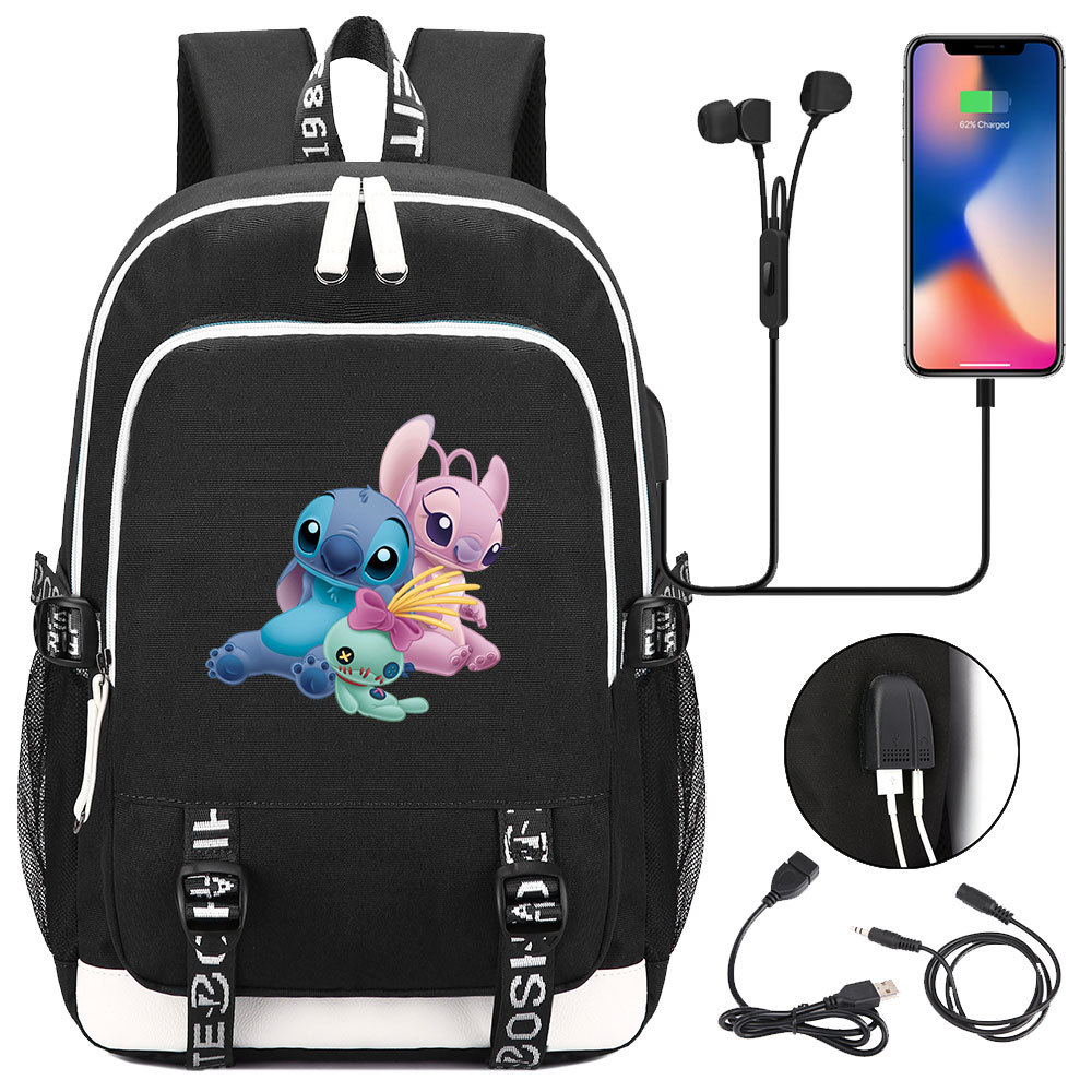 Stitching Together Comfort and Style: Double-Sided Backpack with Multi-Pocket Large Capacity and Laptop Protection, USB Charging Cable Connectivity for 15-Inch Laptop - Popular Movie Theme-Mayoulove