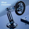 Support de t&eacute;l&eacute;phone de voiture &agrave; ventouse pliable magn&eacute;tique rotatif &agrave; 360 &deg; universel