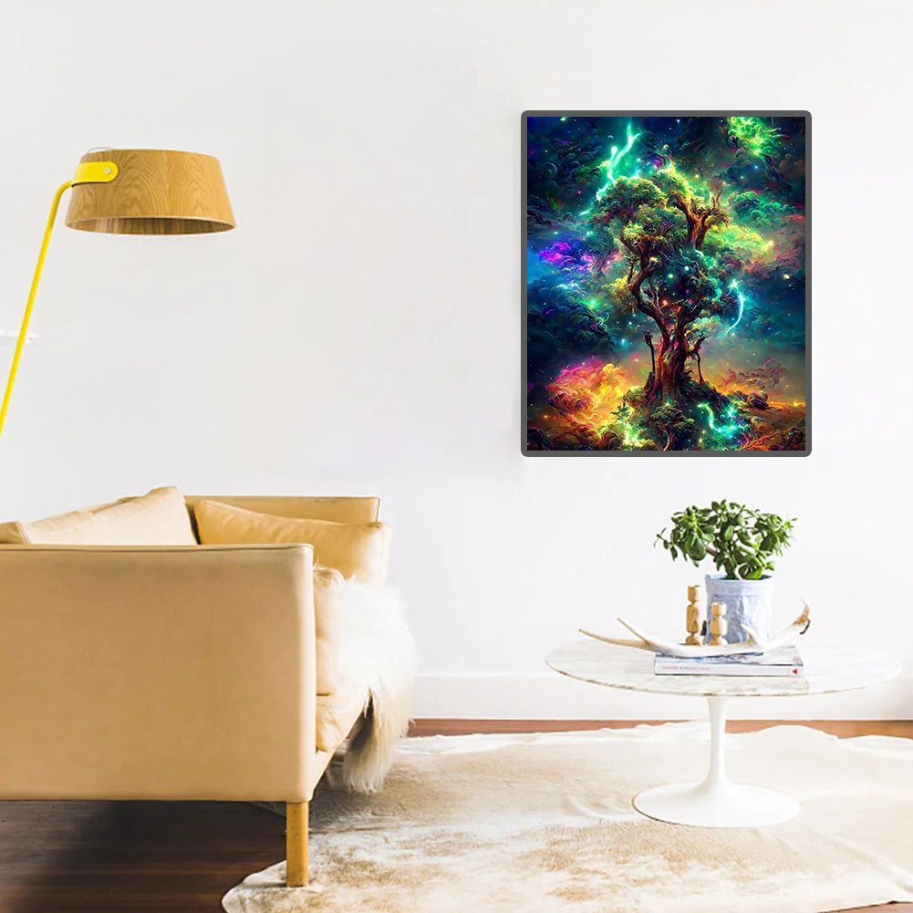 Full Round Diamond Painting 40*50cm - Starry Sky Tree