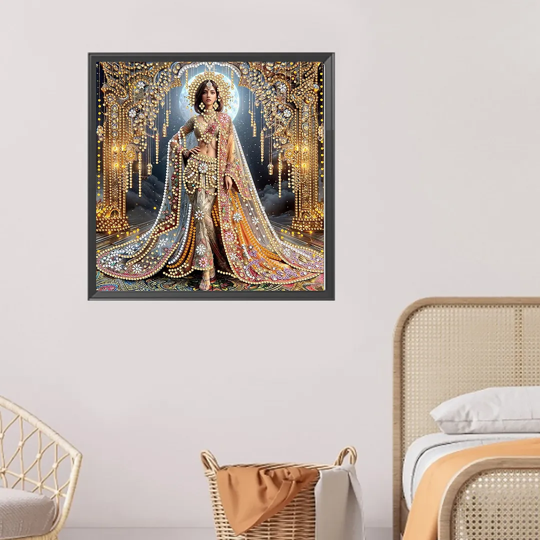 Gorgeous Dress Beauty - Diamond Painting - Partial Special Shaped Drill(Canvas|30*30cm)