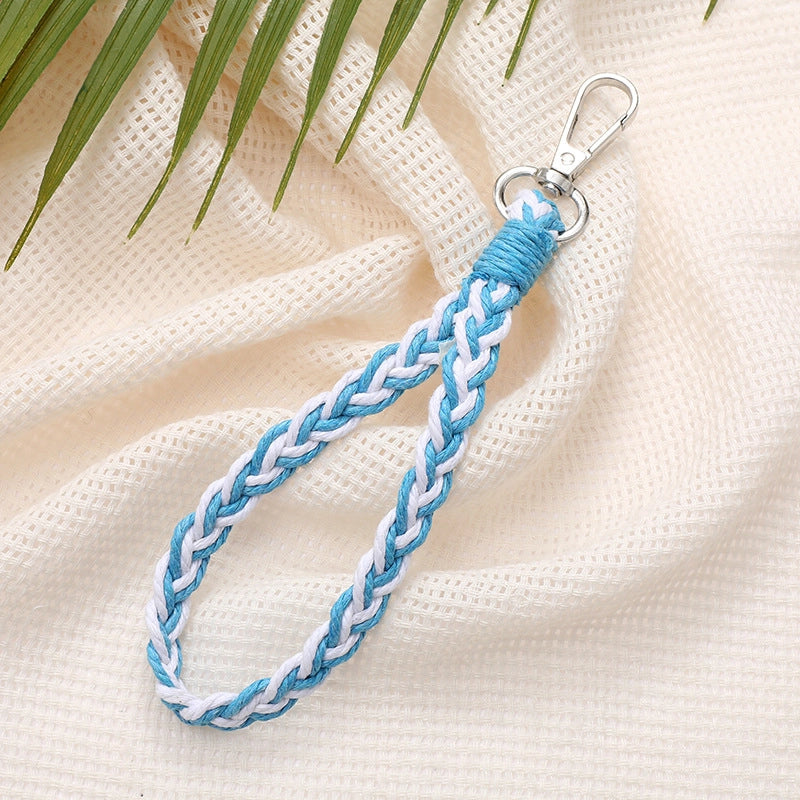 Minimalist Color Block Cotton Polyester Knitting Mobile Phone Chain