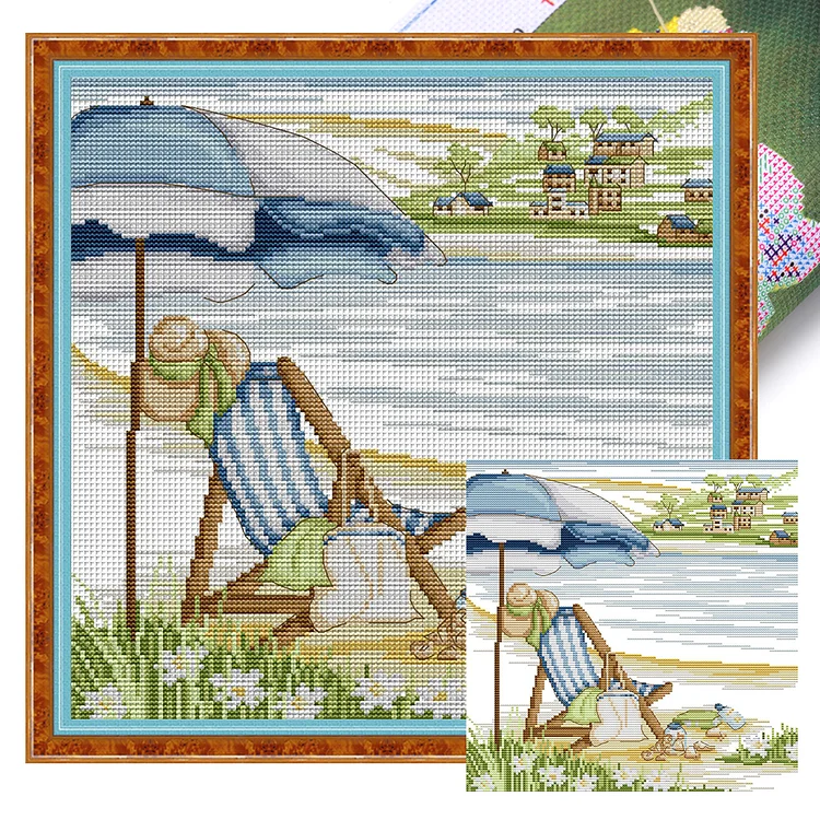 Joy Sunday-Free Time 14CT (33*33CM) Stamped Cross Stitch gbfke