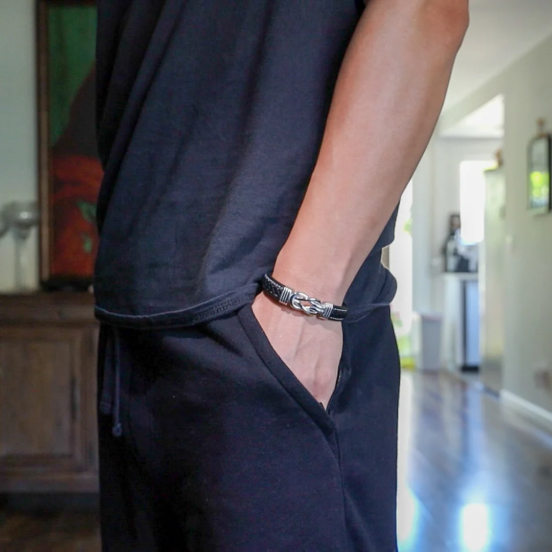 Son's Infinity Bracelet Gift Set w/ Engraved Name