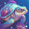 Diamond Painting -DIY Round Partial AB Drill Sea Turtles(45x45cm)