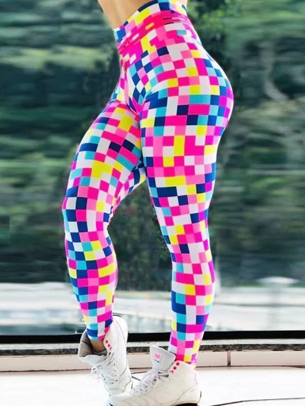 High Waist Push Up Multicolor Printed Leggings
