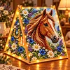 DIY Wooden Diamond Painting Pearl Tent House with Lights, Holiday Tabletop Art Craft Kit with String Lights, Christmas Home Decor Gift