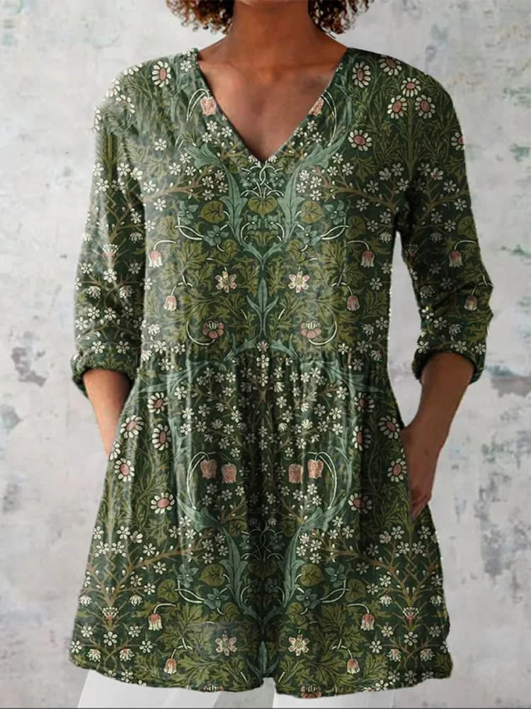 Women's Art Iris Floral Blouse 