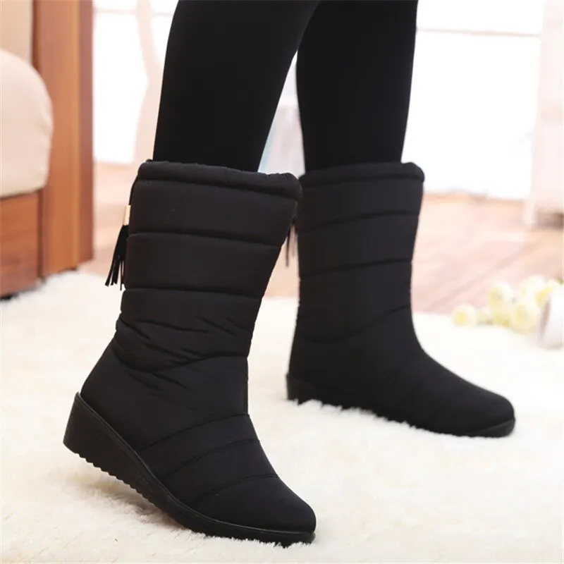 Women Boots Waterproof Winter Boots Shoes Women Keep Warm Snow Boots Female Casual Winter Shoes Botas Mujer Red Black Booties