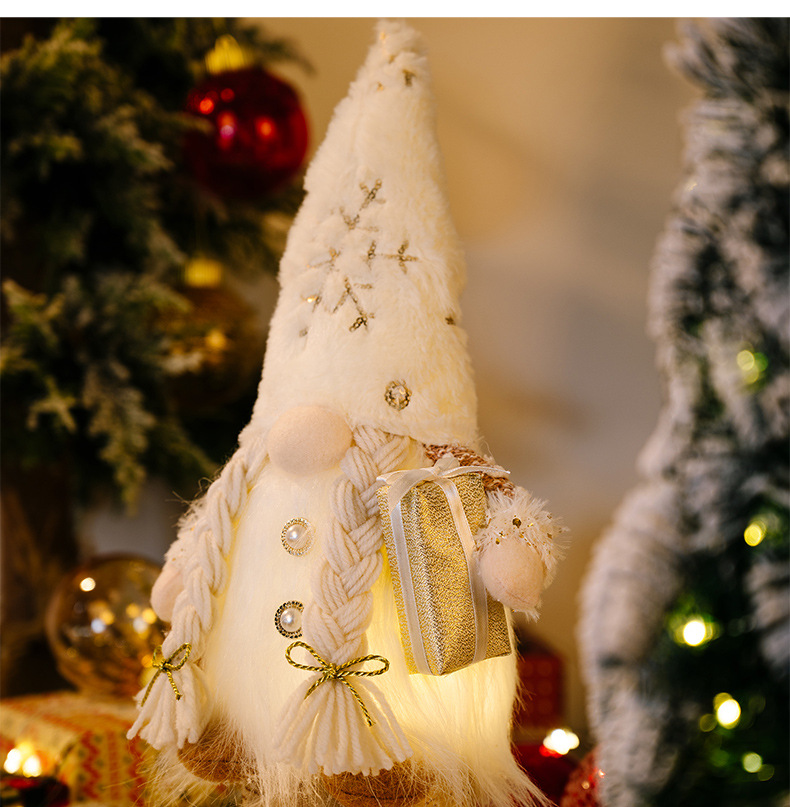 Tegooe 30cm LED Lighted Christmas Gnome Plush Doll Decoration