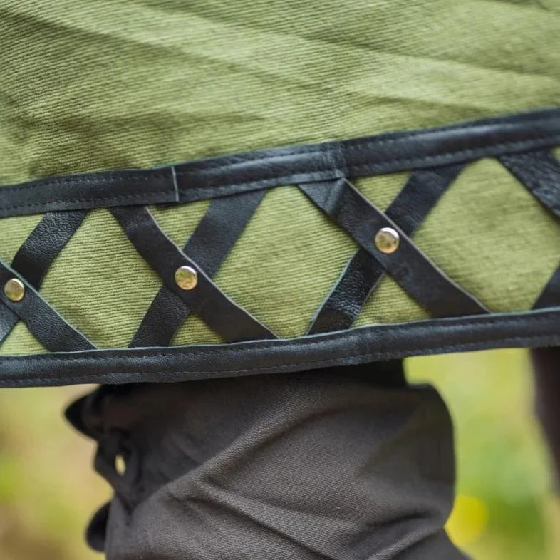 Men's Viking Leather Studded Robe Top-inspireuse