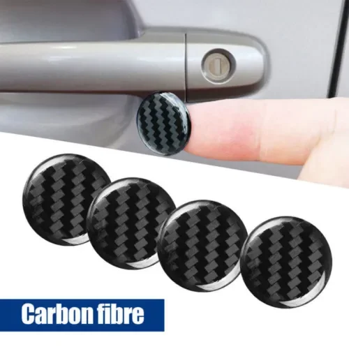 Dronehint 4Pcs Universal Carbon Fiber Car Parts Door Handle Lock Keyhole Sticker Protector (For: Acura) Parts