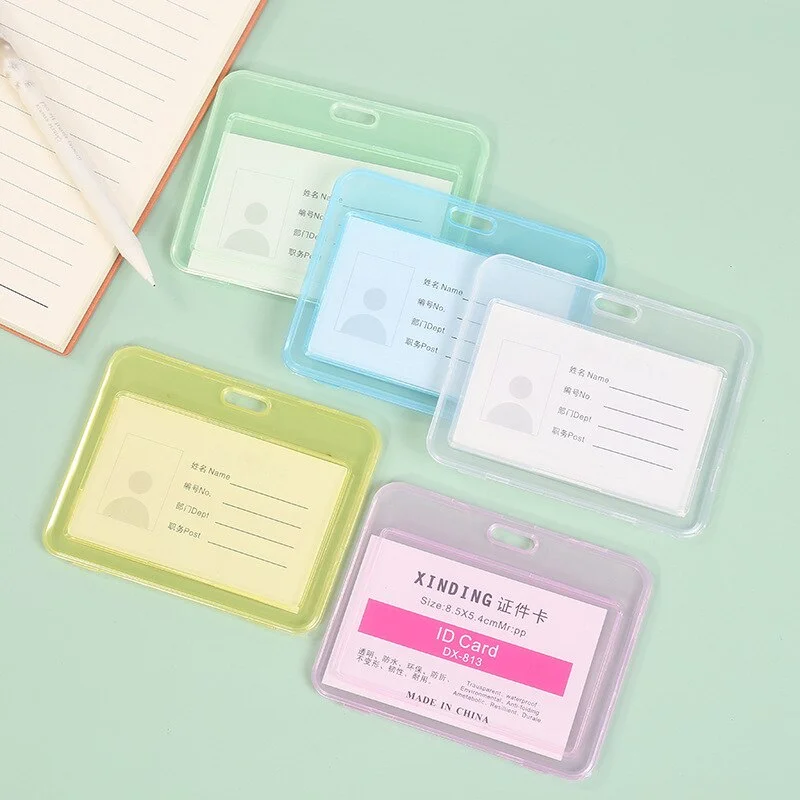 Transparent PVC Card Cover Sleeve Business Bus Bank Credit Card Badge Bag Student Kid Women Waterproof Clear ID Card Holder Case