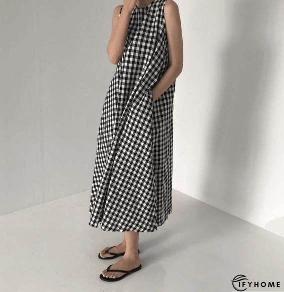 Black Casual Sleeveless Weaving Dress | IFYHOME