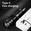 20W LED+COB High Power Flashlight Waterproof Zoomable Outdoor Bright Flashlight