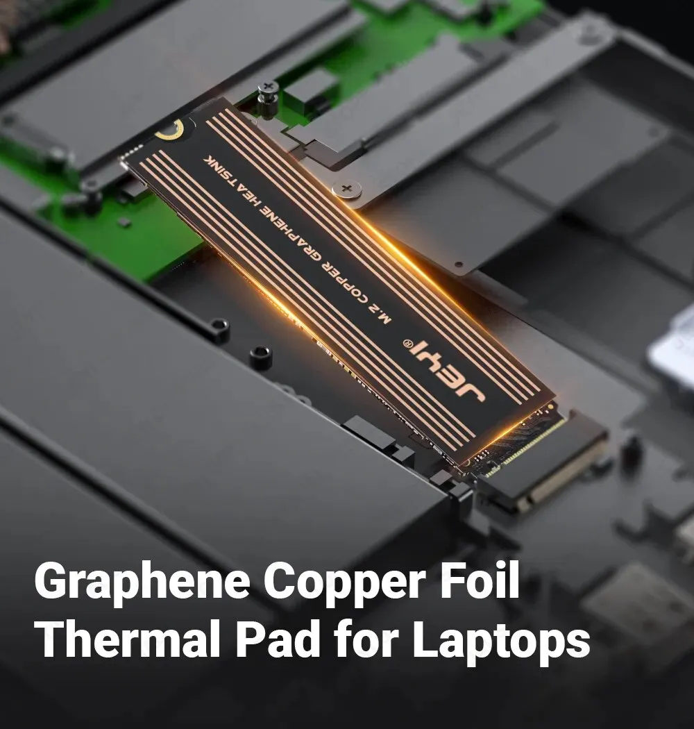 JEYI Graphene 2280 2242 2230 M.2 SSD Heatsink, Dual-Layer Graphene