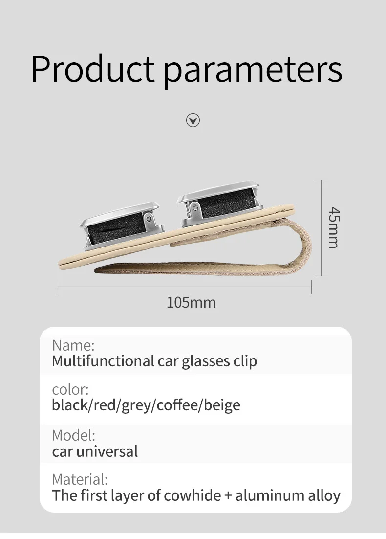 Car multifunctional double clip sun visor glasses clip card