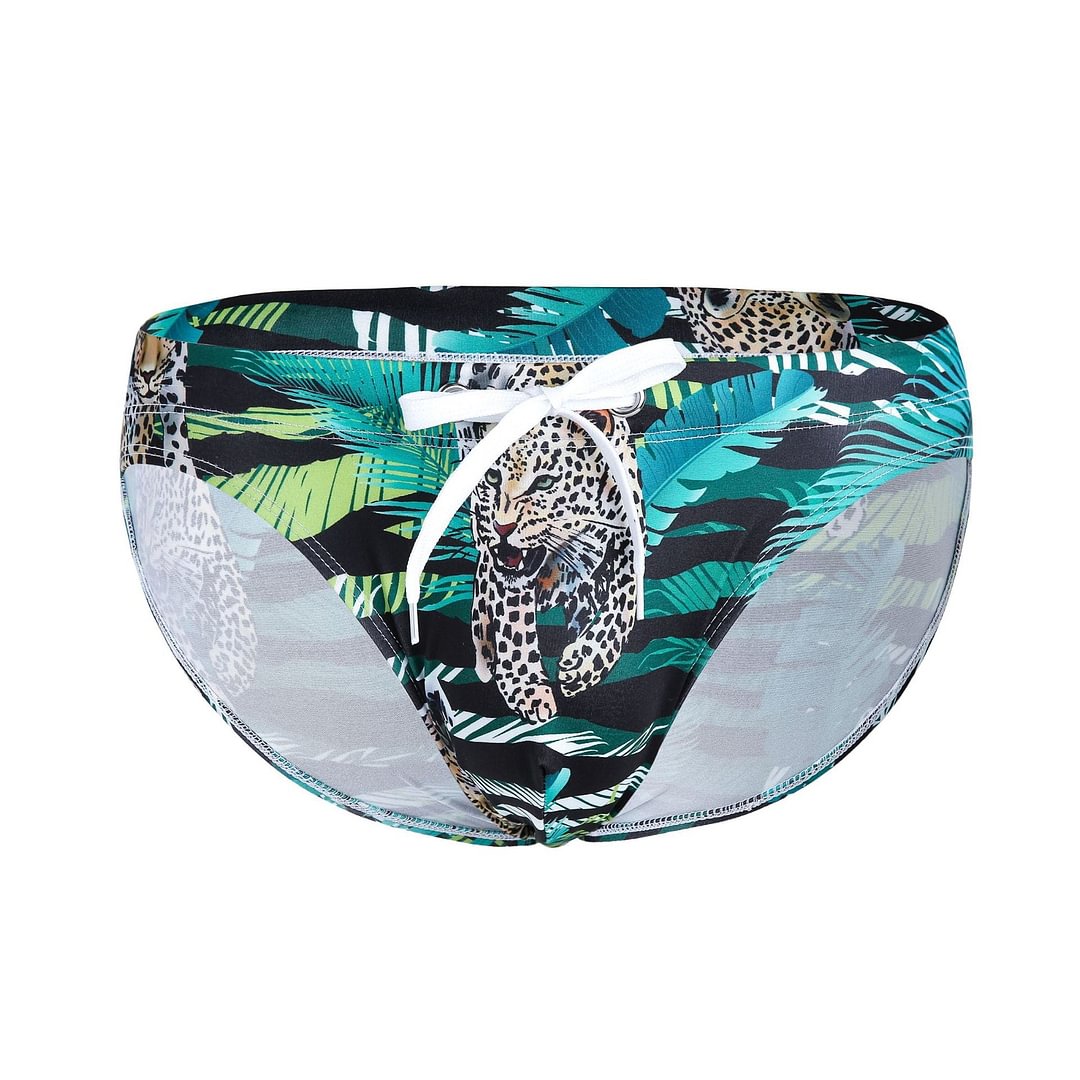 Men's Flower Leopard Swimming Trunks