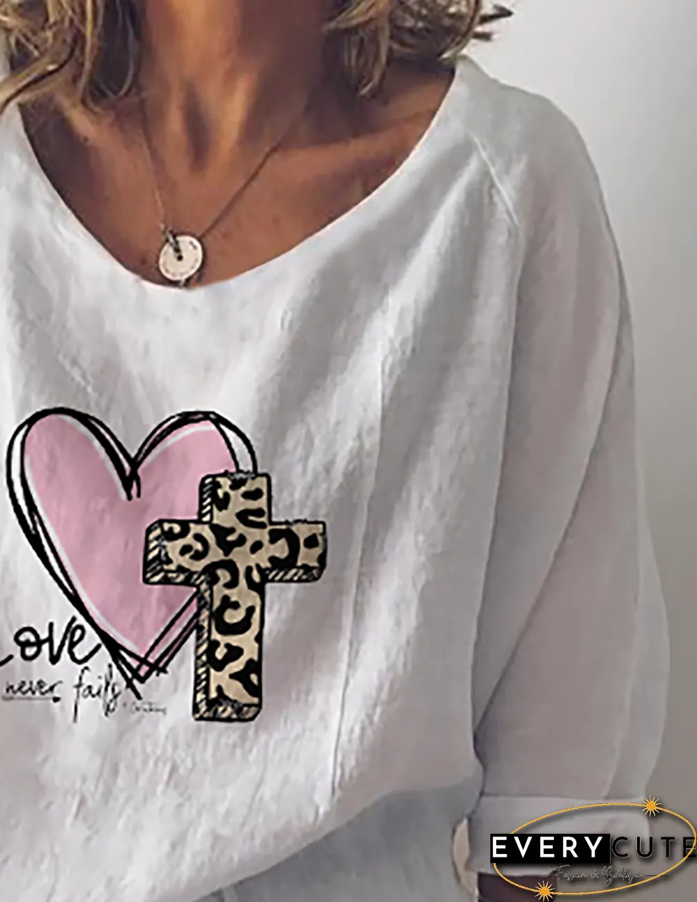 Plus size Easter Printed Casual Tops