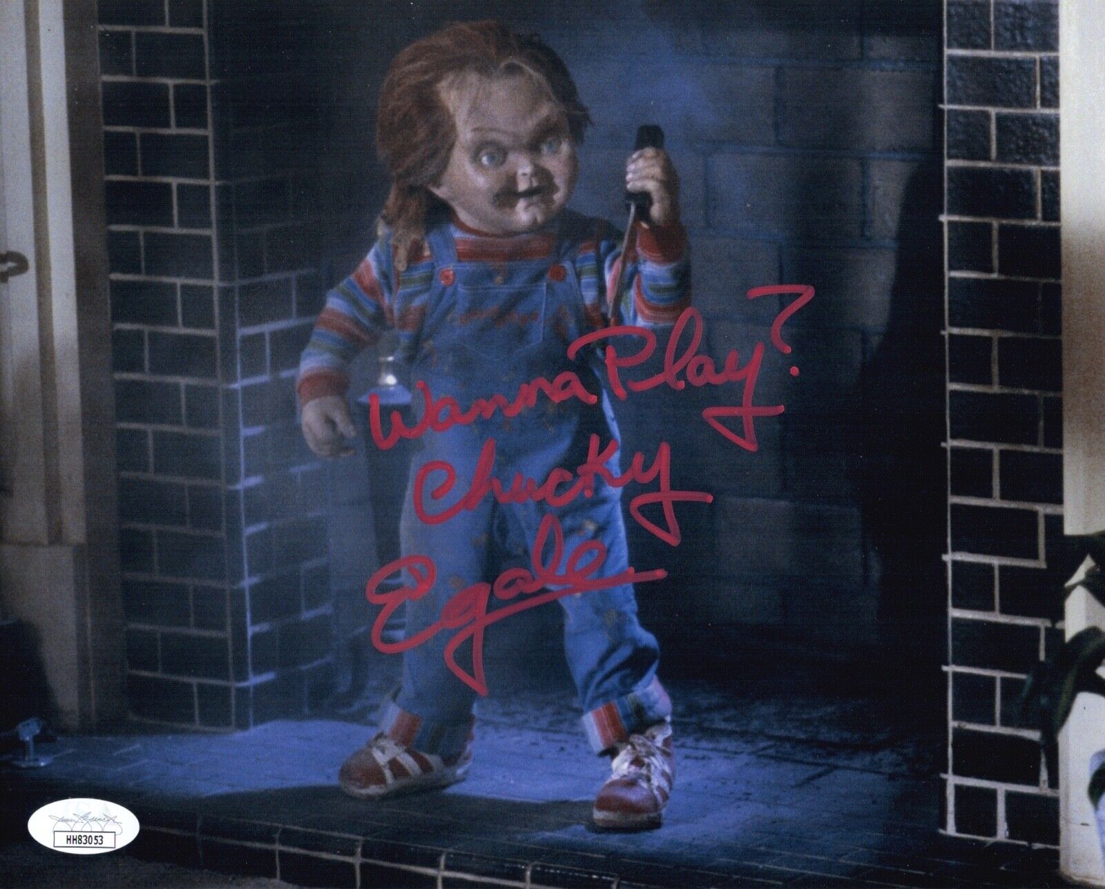 ED GALE Signed CHUCKY 8x10 Photo Poster painting Child's Play In Person Autograph JSA COA Cert