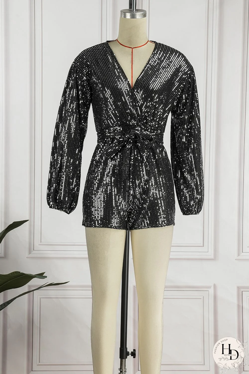 Silver White Casual Patchwork Sequins Frenulum V Neck Regular Romper