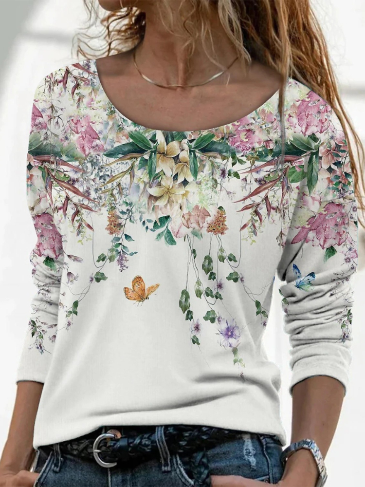 Floral Spring Print Comfy T Shirt wearshes