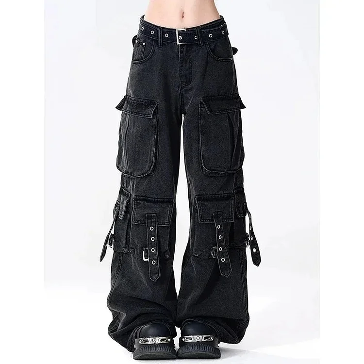 Black Cargo Pocket Pants