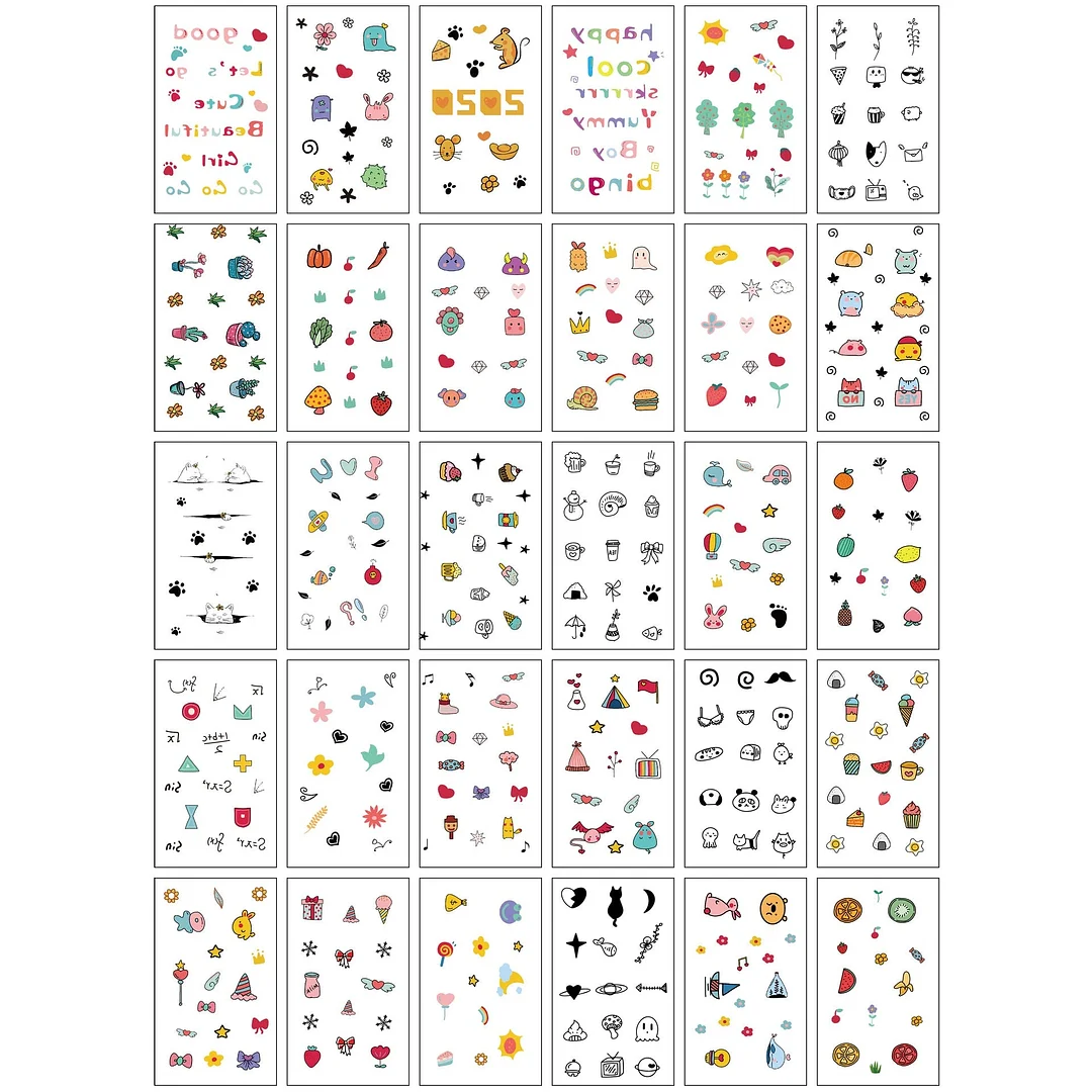 3D personality children young men and women fashion flowers simple text love arm neck wrist waterproof temporary tattoo stickers