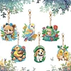 6PCS Diamond Painting Double Sided Nature and Animal Keychain Pendant
