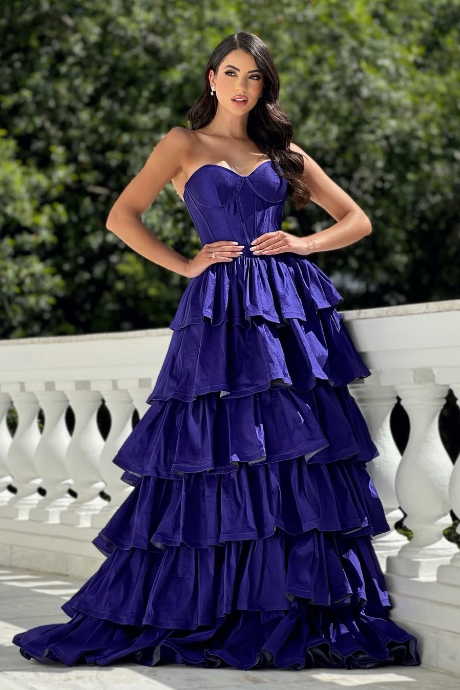 Daisda Sleeveless Starapless Sweetheart Long Prom Dress A-Line